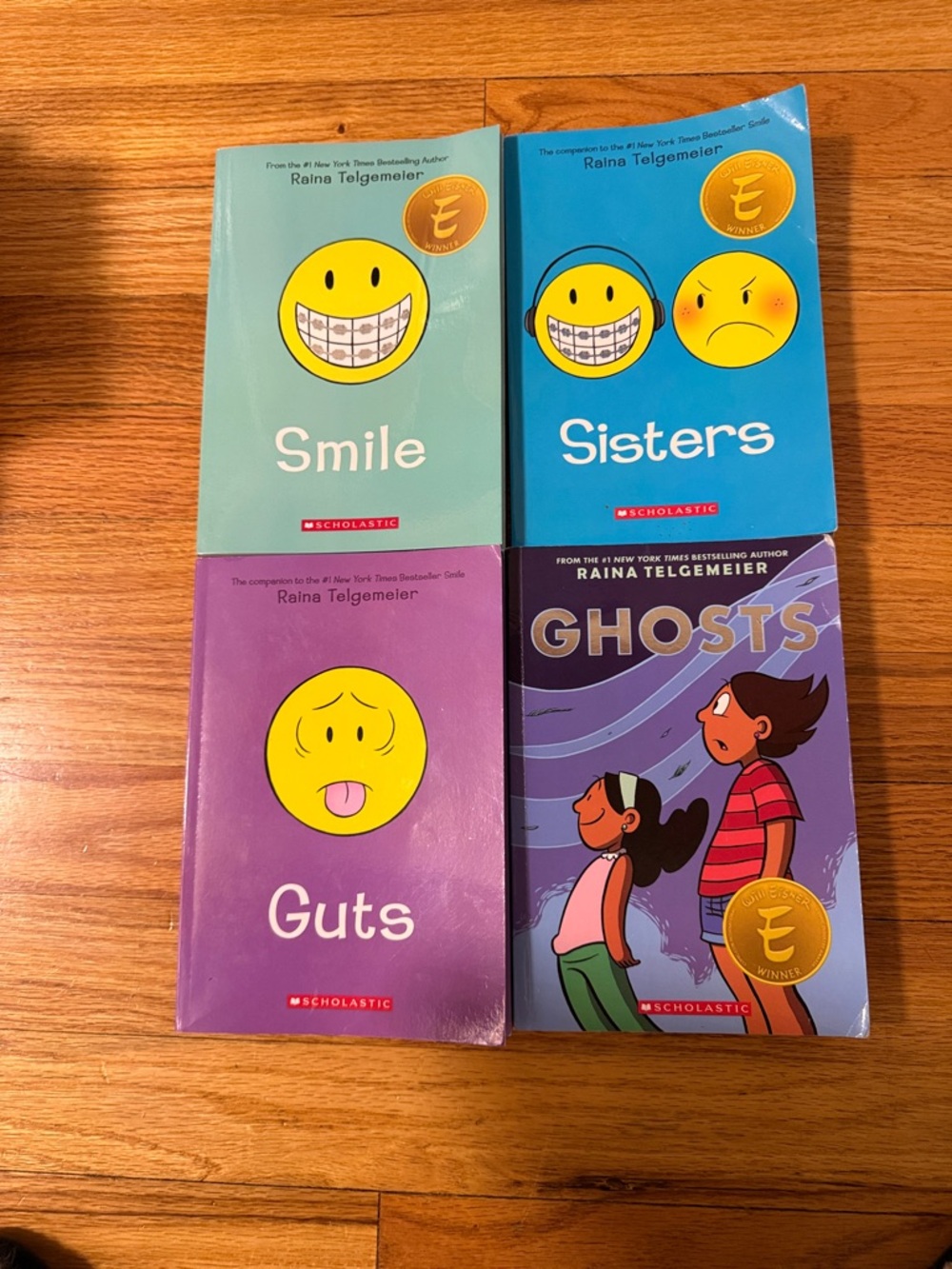 Graphic novels by Raina Telgemeier GUTS, SISTERS, SMILE AND GHOSTS